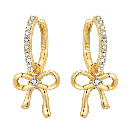Original 2026 S925 Sterling Silver Zircon 18K Gold Lining Vintage Hoop Earrings for Women Birthday Party Wedding Gift Jewellery
