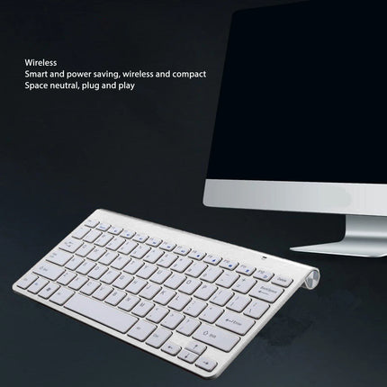Wireless Keyboard Mouse Kit Slim Wireless Key Mouse Combo Portable Beautiful Power Saving Silent Button LED - product image f