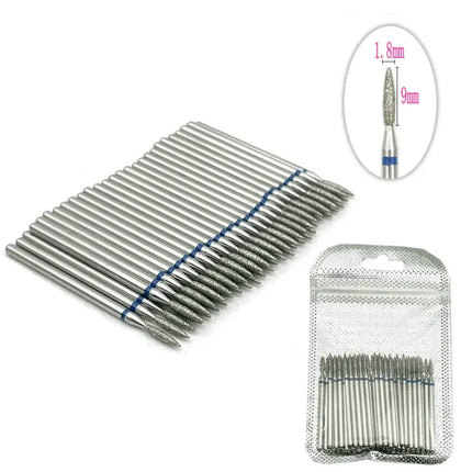 50pcs Diamond Nail Drill Cuticle Clean Bit Set Manicure Electric Cutter Bits Accessories Dead Skin Remove Tool