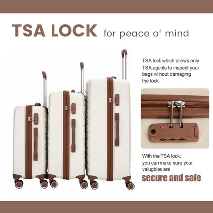 Luggage Sets 5 Piece, Suitcases with Double Spinner Wheels and TSA Lock, Hardcase 3 Set Luggage with Travel Duffle Bag