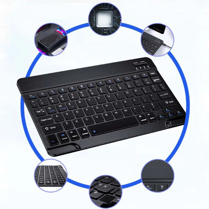 With Bluetooth Keyboard Mouse For Tablet Pc 78Key 10inch Rechargeable Wireless Keyboard 1200dpi Mice Set Combo For - product
