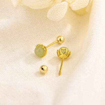 Korean Fashion Pink Zirconic Bear Screw Earrings For Women Girls Cute Animal Cartilage Helix Tragus Ear Piercing Jewelry Gift