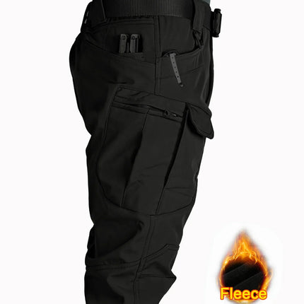 2025 Flap Pocket Men's Fleece Straight Leg Cargo Pants, Loose Casual Tactical Pants, Mens Work Pants for Hiking Climbing