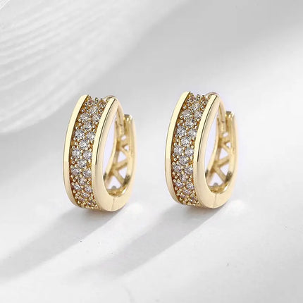 High-quality 925 Sterling Silver Crystal Fashion Circle Hoop Earrings for Woman Wedding Party Gift Street Versatile Jewelry