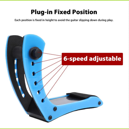 Electric Guitar Support Stand Holder 6 Position Height Adjustable Vertical Guitar Rack Stand for 35-55mm Thickness Leg Rest