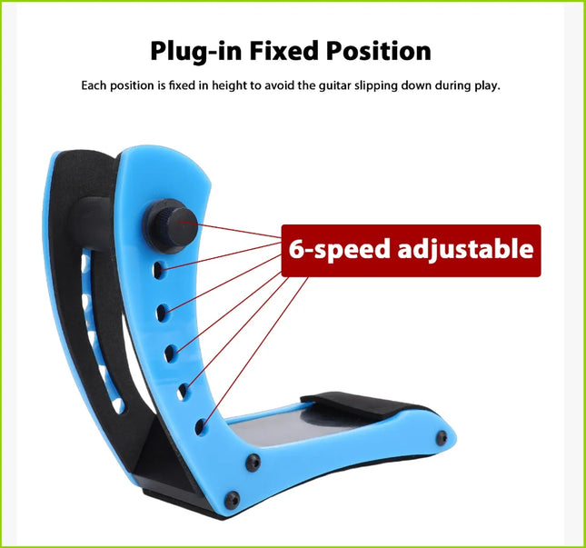 Electric Guitar Support Stand Holder 6 Position Height Adjustable Vertical Guitar Rack Stand for 35-55mm Thickness Leg Rest