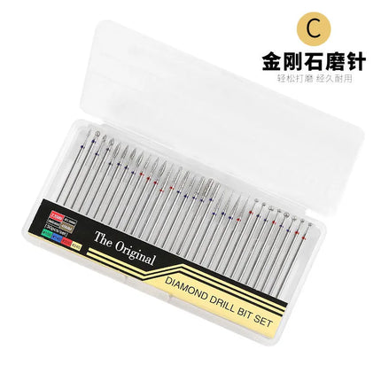Nail Drill Bits Set 30pcs/box  Alloy Nail Drill Accessories Diamond Grinding Dead Skin Armor Removal Tool Set