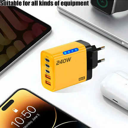 5 Port GaN Fast Charger USB-C PD QC 3.0 USB Phone Charger Adapter For iPhone Samsung Xiaomi Huawei Laptop Tablet - product im