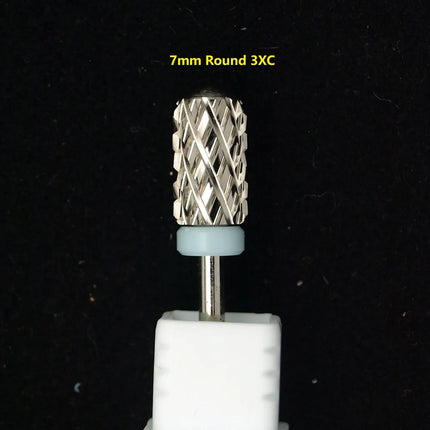 New Silver! Quality 6.6mm Big Round Top barrel Original Tungsten steel Carbide Manicure Nail drill bit File Accessories