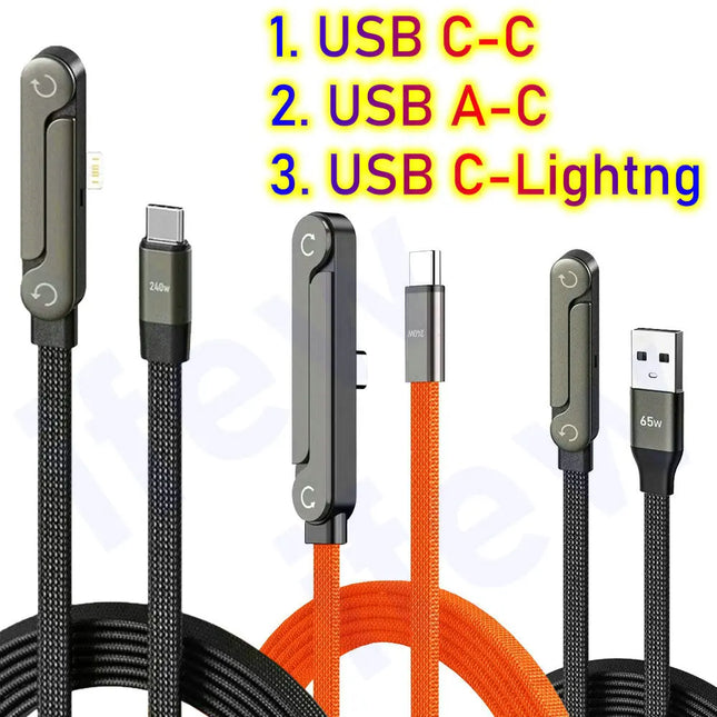 USB Typ C Flachladekabel C Kick Kabel Ständer Unsichtbarer Halter Faltbarer Telefonhalter 240W Ladehalterung für iPhone
