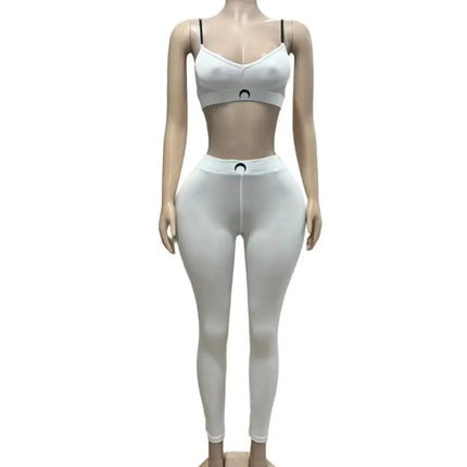European and American Ins Sexy Two Piece Set Women Black High Street Fashion Summer Tops and Pants Set
