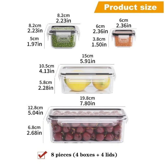 8-PC BPA-Free Airtight Food Containers with Locking Lids - Microwave/Freezer Safe PP Plastic Storage for - product image 7