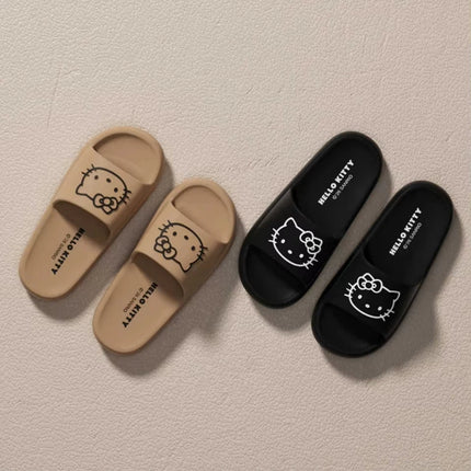 Hello Kitty Fashion Slippers, Non-Slip Thick-Soled Platform Sandals, Closed-Toe Mesh Shoes, Ideal for Home and Travel