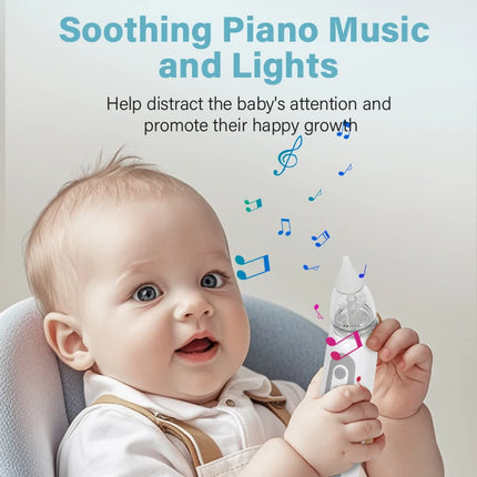 Nasal Aspirator for Baby Electric Nose Aspirator for Toddler Nose Sucker Automatic Nose Cleaner with Music and 3 Silicone Tips