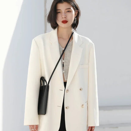 CHIC VEN Women's Blazer Korean Casual Solid Long Sleeve Coats All-match Office Lady Elegant Fashion Clothing Spring Autumn 2026