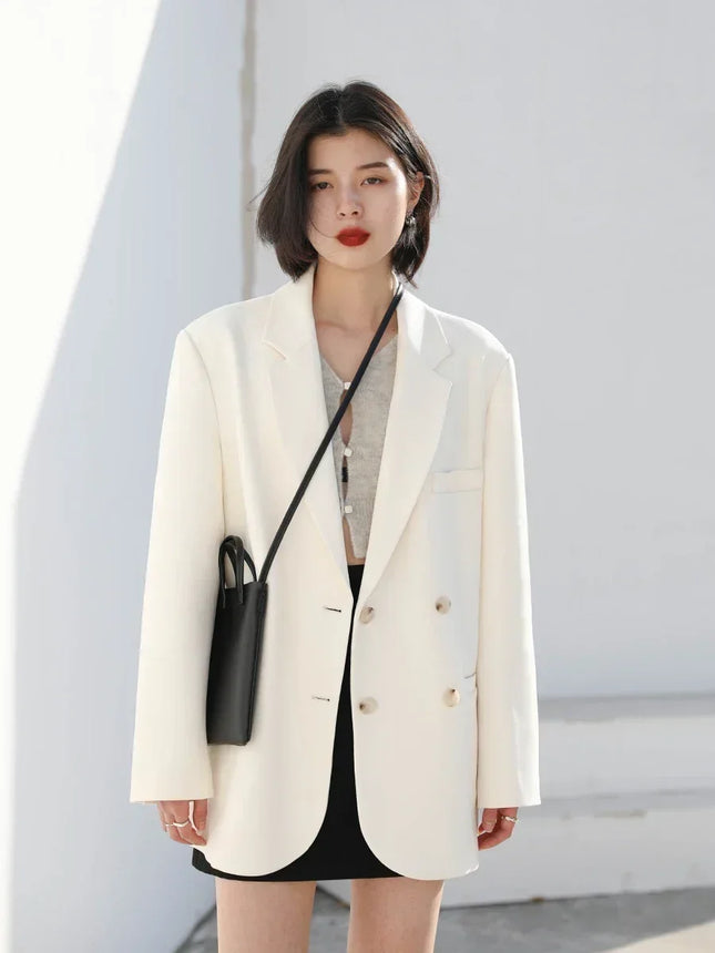 CHIC VEN Women's Blazer Korean Casual Solid Long Sleeve Coats All-match Office Lady Elegant Fashion Clothing Spring Autumn 2026