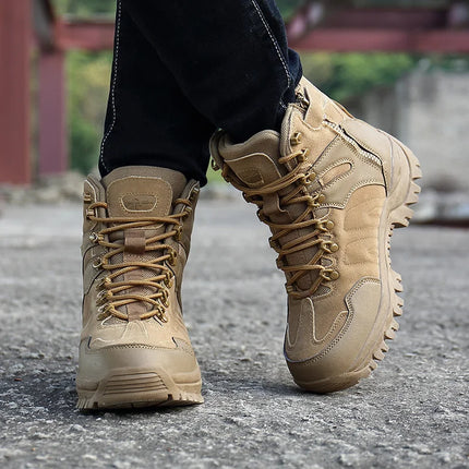 Brand Men Work Safty Boots Outdoor Hiking Boots Non-slip Rubber BoatsTactical Desert Combat Boots Work Shoes Men Casual Sneaker