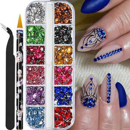 12Grids Mini Caviar Beads Nail Art Decorations Metal Gold/Silver Micro Ball Nail Charms Magnetic Pen 0.5~3mm Ball Nail Jewelry