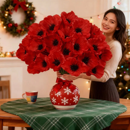 Red Poppy Flowers - artificial flowers for bouquets (photo 1 of 7)