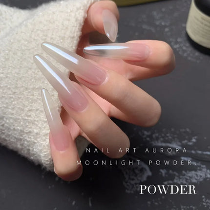 New Nail Mirror Bright Plating Aurora Chrome Powder for Nails Moonlight Pearl White Rubbing Powder Manicure Chrome Flash Dust