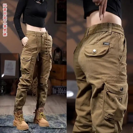 New Spring Autumn Men's Casual Pants Retro Loose Cuffed Trouser Male Fashion Brand Harem Pants Outdoor Cargo Tactics Long Pants