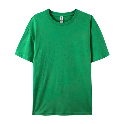 100% Cotton Solid T-shirts Sporty Short Sleeve Tees Casual White Black Clothing Loose O-Neck Summer Tops