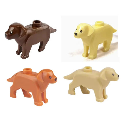 MOC Animal Scene Building Blocks Cats Dogs Sheep Pigs Chickens Eagle Parrots Dolphin Zoo Fram Accessories DIY Toys Bricks T14