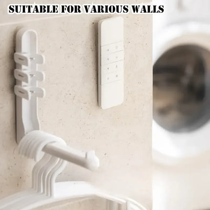3pcs No Drill Magnetic Remote Holder - Wall Mount for TV/AC/DVD Remotes, White Space-Saving Design - product image from BSM M