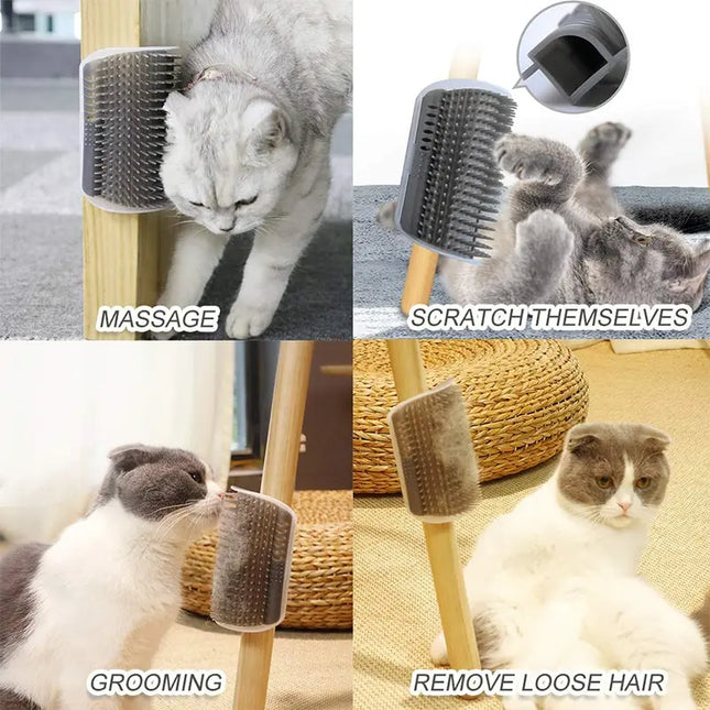 Massage Pet Cat Brush Corner Scrape Hair Removal Beauty Clean Corner Brush Removable Scratcher Comb for Kitten Cat - product