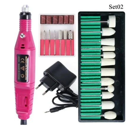 Professional Nail Drill Machine Electric for Manicure Milling Cutter Set Nails Files Drill Bits Gel Polish Remover Tools