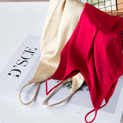 2022 Sexy Silk Crop Tops Camis Women ube Top Female Sleeveless Seamless Sports Lingerie Tee Bra Crop Top Bandeau Top Tank Sling
