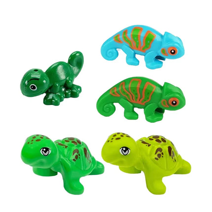 MOC Animal Scene Building Blocks Cats Dogs Sheep Pigs Chickens Eagle Parrots Dolphin Zoo Fram Accessories DIY Toys Bricks T14