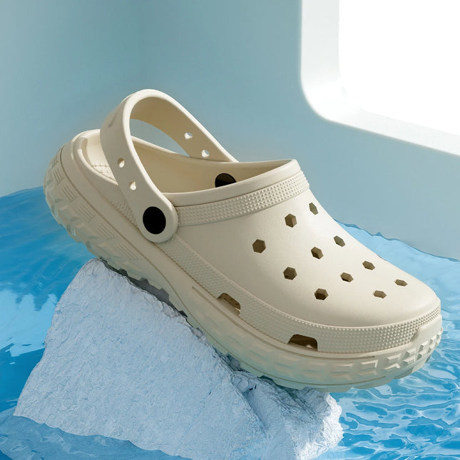 Women and Men's Hole Shoes Summer Non-Slip Outdoor Sandals Closed Toe Shit Feeling Beach Slippers Thick - product image 2