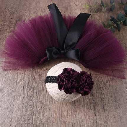 Cute Princess Newborn Outfit Infant Suit Headband Set Tutu Skirt Baby Girl Summer Dress Costume Photography Props Accessories-HD