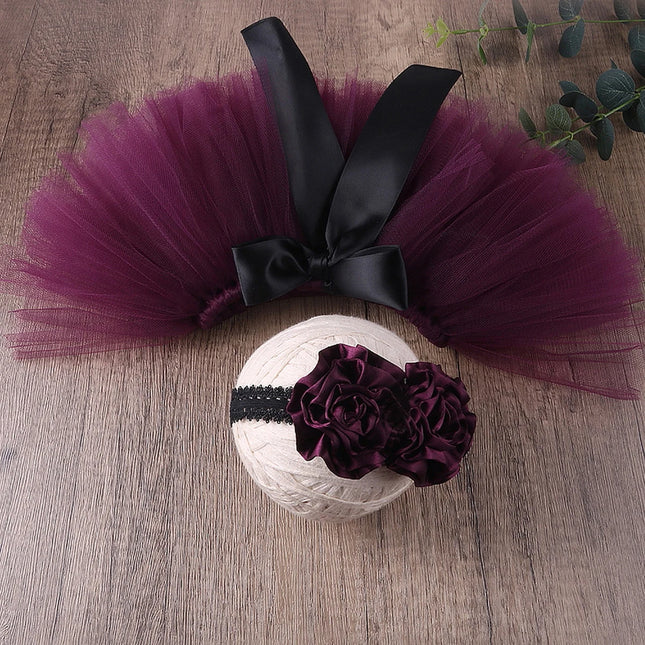 Niedliches Prinzessin-Neugeborenen-Outfit Kleinkindanzug Stirnband-Set Tutu-Rock Baby-Mädchen Sommerkleid Kostüm Foto-Requisiten Accessoires-HD