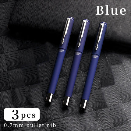 Matte Black 0.7mm Signature Gel Pen Set with Large Capacity Replaceable Refills Business Office Writing Pens