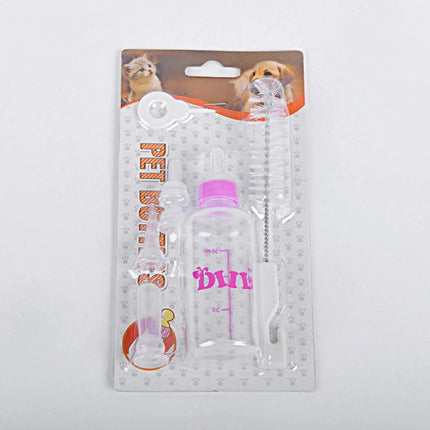 Puppy Nursing Bottle Kits With Cleaning Brush Pet Feeding Bottle With Replacement Nipples Feeding Nursing Care Set