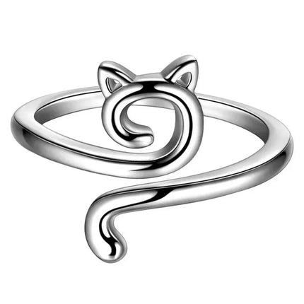 Adjustable Crochet Tension Cute Cat Ring, Beginner Knitting Crochet Hook Ring, Yarn Guide Finger Holders Thimbles Winder Tools