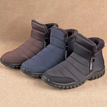 Women Men Winter Snow Boots Waterproof Warm Fuzzy Lined High Top Side Zipper Outdoor Ankle Booties for Cold Days