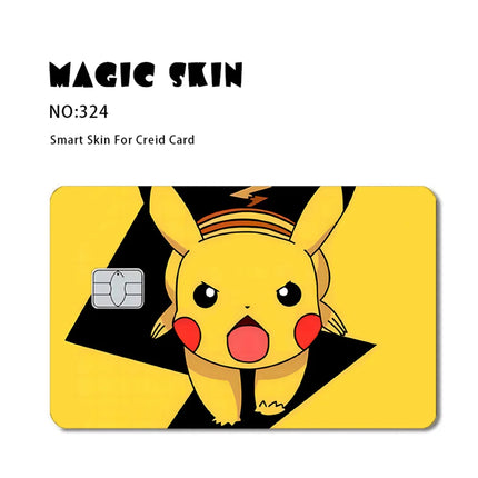 Pokemon Card Decals Credit Card Skin cartoon 2.5D Matte Frosted Pikachu Blastoise Waterproof Stickers for Debit card Decor film