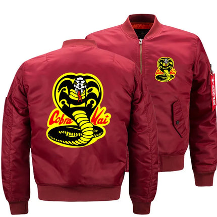 Men's Outwear Bomber Jackets Cobra Kai Karate Kid Pilot Air Military Motorcycle Windbreaker Thicken Coats Oversized 5XL