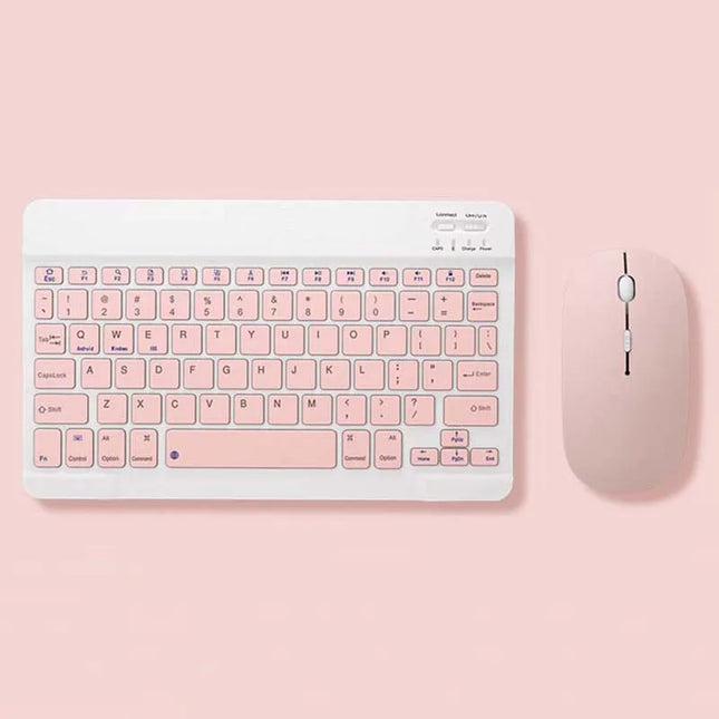 With Bluetooth Keyboard Mouse For Tablet Pc 78Key 10inch Rechargeable Wireless Keyboard 1200dpi Mice Set Combo For - product