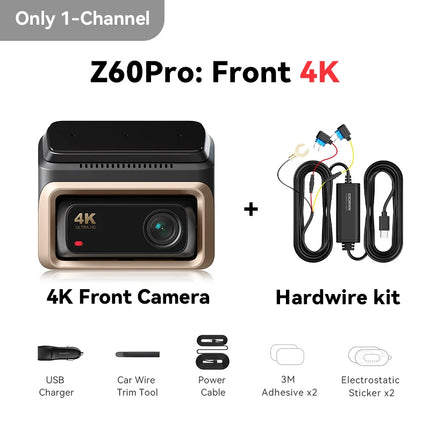 DDPAI 4K Dash Cam Z60 Pro HDR Support Front and Rear Interior Car Camera SONY STARVIS2 678 Sensor 5GHz Wi-Fi GPS ADAS 4G Car DVR