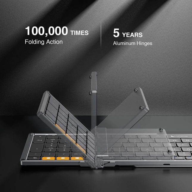Foldable Keyboard And Mouse Portable Folding Full-size Bluetooth Keyboard Mouse Combo For Business And Travel - product image