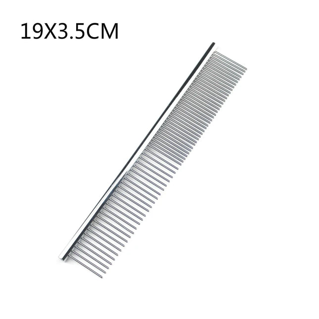 Stainless Steel Dog Comb Long Thick Hair Fur Removal Brush 16/19cm Pets Dog Cat Grooming Dematting Combs - product image 7