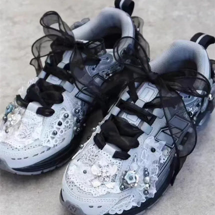4 cm Width Organza Shoelaces DE Training Shoes Beautiful Chiffon Transparent Lace Widened Leisure Sports Shoes Laces DIY Decorat