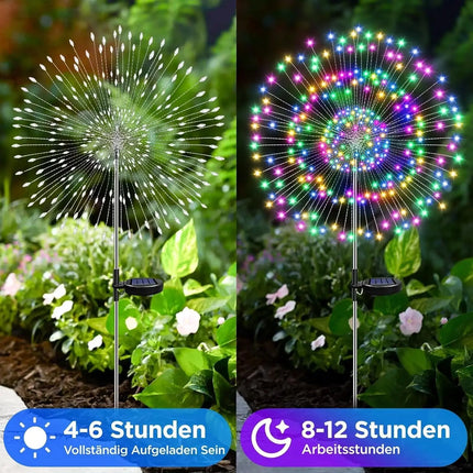 Solar Lights for Outdoor Garden 60/200/420LED Dandelion Lighting Stake Solar Firework Light for Christmas Halloween Lawn Decor