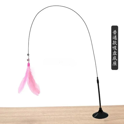 1Pc Cat Teaser Stick Interactive Toy Feather Teaser Stick Wand Pet Feather Refill Replacement Catcher Product For Cat Exercise