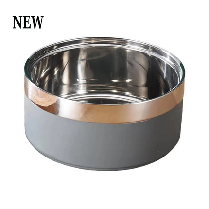 Custom Stainless Steel Double Vacuum Pet Bowl, Large Capacity Food Water Feeder For Dogs Cats, Puppy Daily Accessories
