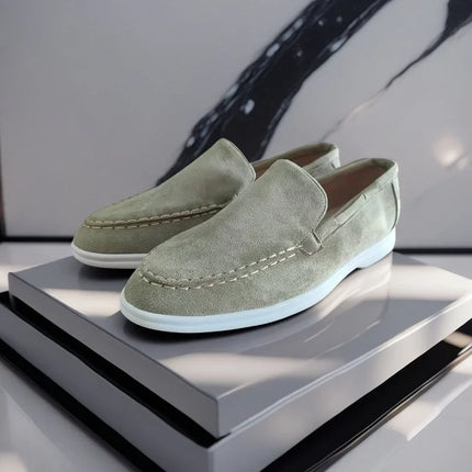 Luxury Mens Suede Leather Loafers 2026 Classic Brand Breathable Slip-On Casual Driving Shoes Moccasins for Men